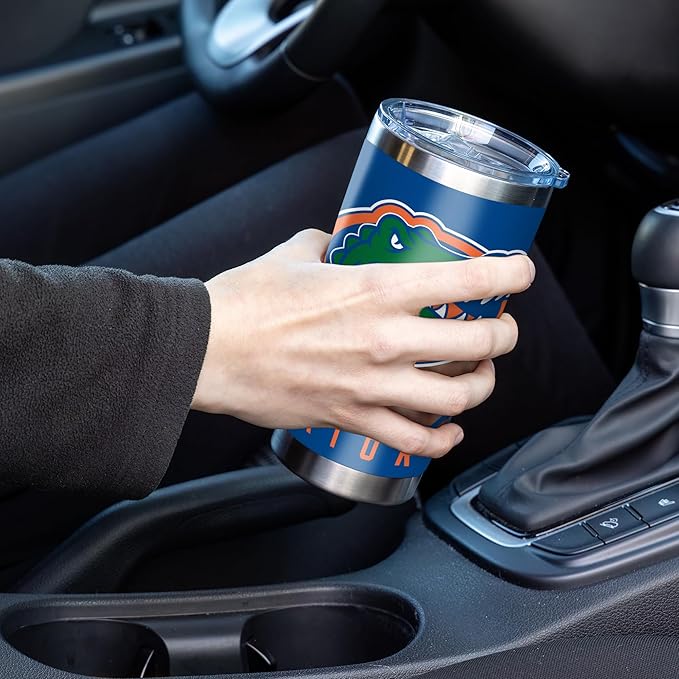 Rico Industries NCAA 20oz Stainless Steel Tumbler with Lid - Great For Coffee, Tea, Water or Cocktails