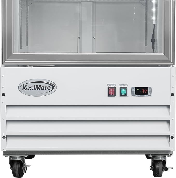 KoolMore MDF-1GD-9C-WH 26 in. Commercial One Glass Door Display Upright Freezer Merchandiser in White 9 Cu. Ft