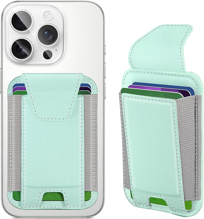 Miroddi for MagSafe Wallet with Privacy Flap, Strongest Magnetic Card Holder for iPhone 17, iPhone 16/15/14/13/12 Series, Detachable Leather Magnetic Phone Wallet, RFID Blocking, Fit 7 Cards, Green