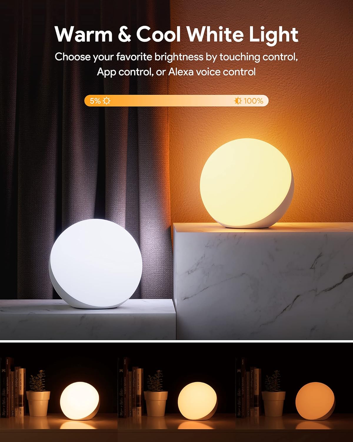Smart Table Lamp – Dimmable RGB LED with App, Voice & Touch Control