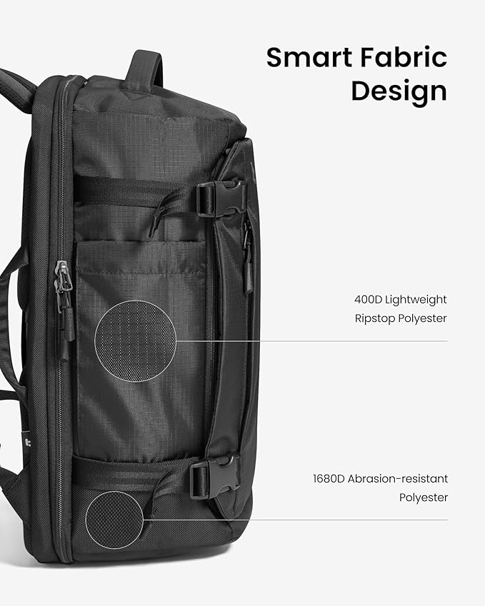 tomtoc Travel Backpack 28L, TSA Friendly Flight Approved Carry-on Luggage, Personal Item Travel Bag, Water-resistant Lightweight Business Rucksack, Durable Bag Fits 16 Inch Laptop