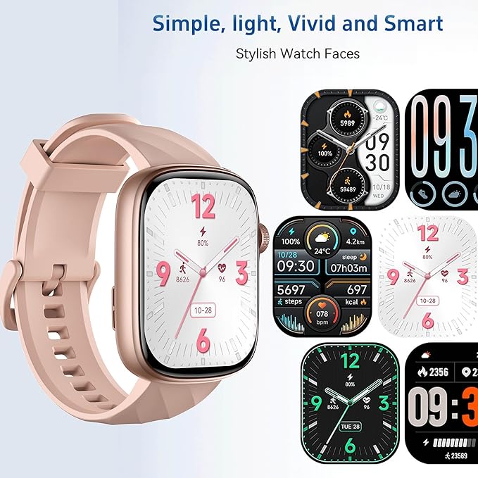 Smart Watch Fitness Tracker, Ultra HD 1.95" AMOLED Display (410×502 High Resolution) | 3ATM Waterproof | Heart Rate/Sleep Tracker | 130+ Sports/Fitness Modes, Bluetooth Calling, Smart Notifications