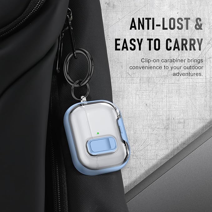for AirPods Pro 3 Case (2025) with Phone Stand & Cleaner Kit, Cute Soft Silicone Cover for AirPods Pro 3rd Genera case with Keychain for Women Men with Keychain for Airpod Pro case(2025) Light Blue
