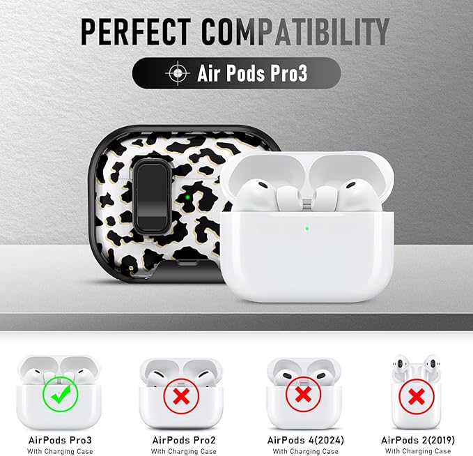 for AirPods Pro 3 Case (2025) with Phone Stand & Cleaner Kit, Cute Soft Silicone Cover for AirPods Pro 3rd Genera case with Keychain for Women Men with Keychain for Airpod Pro case(2025)