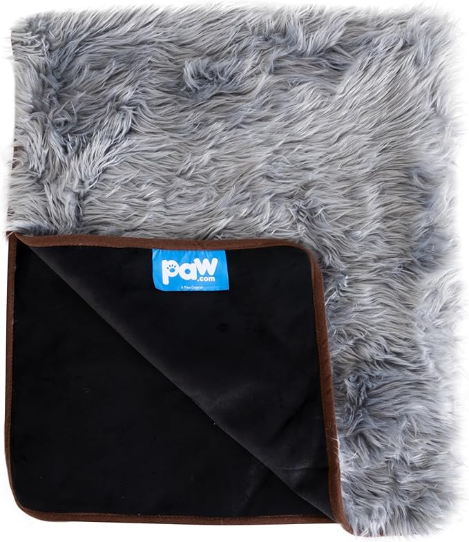 PupProtector Waterproof Throw Blanket for Dogs and Cats, Pet Blanket Cover for Couches, Sofas, Beds, Car Seats, Furniture, Calming Soft Faux Fur, Charcoal Grey, Original (60" L x 50" W)