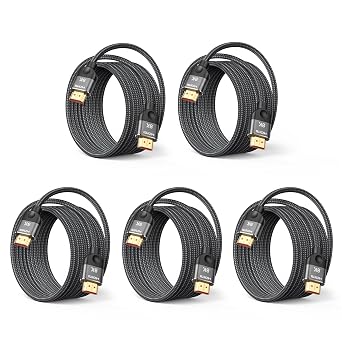 HDMI 2.1 Cable, 15FT, 5-Pack, 48Gbps, 8K@60Hz