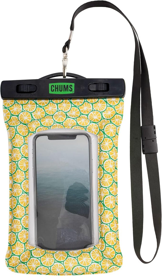 Chums Floating Phone Case with Lanyard - Touchscreen Compatible Waterproof Phone Case & Pouch (Lemons)