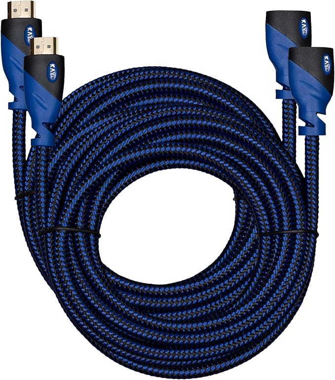 KAYO HDMI Extender - Male to Female, Extension Cable High-Speed HDMI Cable (2.0b) Supports: Ethernet, Audio Return, 4K, 3D, HD, 2160p, 18gbs, (Latest Version) HDCP 2.2 Compliant (20FT -2PK)