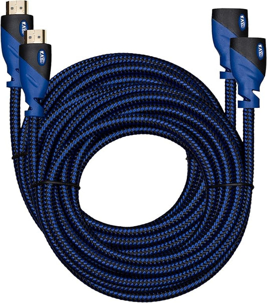 KAYO HDMI Extender - Male to Female, Extension Cable High-Speed HDMI Cable (2.0b) Supports: Ethernet, Audio Return, 4K, 3D, HD, 2160p, 18gbs, (Latest Version) HDCP 2.2 Compliant (25FT -2PK)