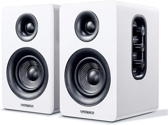 Sanyun SW208 3" Active Bluetooth 5.0 Bookshelf Speakers, Built-in 24bit DAC