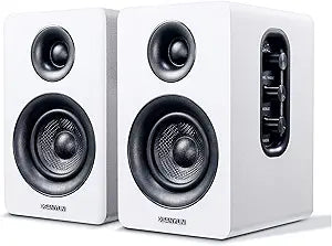 Sanyun SW208 3" Active Bluetooth 5.0 Bookshelf Speakers, Built-in 24bit DAC