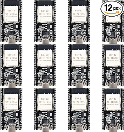 12-Pack ESP32-DevKitC-32 Development Board, Type-C, 38-Pin