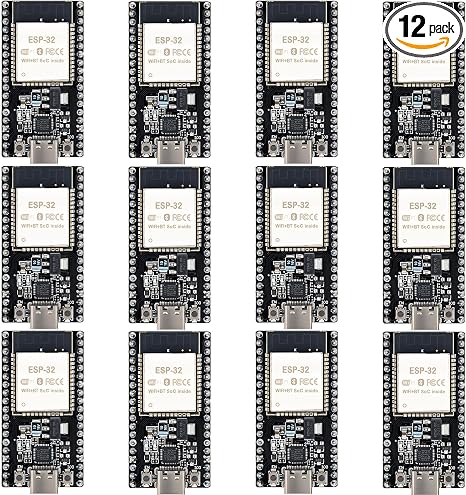 12-Pack ESP32-DevKitC-32 Development Board, Type-C, 38-Pin
