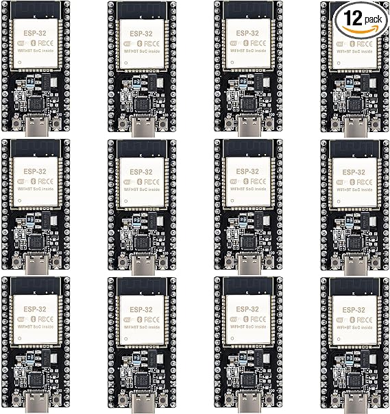 12-Pack ESP32-DevKitC-32 Development Board, Type-C, 38-Pin