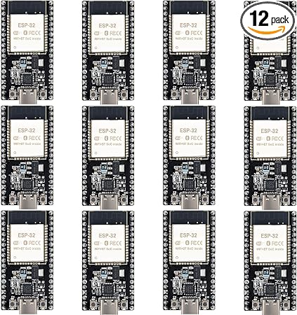 12-Pack ESP32-DevKitC-32 Development Board, Type-C, 38-Pin