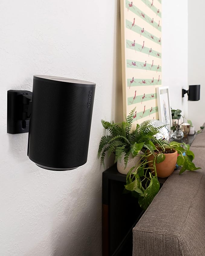 Sanus Speaker Wall Mounts for Sonos Era 100™ Pair - Swivel & Tilt Speaker Mount with Easy 15-Minute Install - Black, 2-Pack