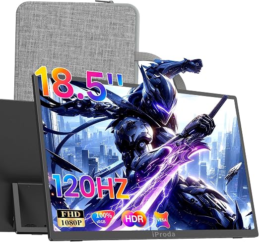 18.5 Inch Portable Monitor 120Hz FHD 1080P 100% sRGB Large Portable Monitor
