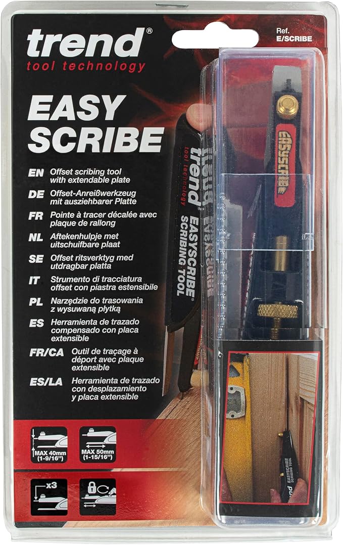 Trend EasyScribe Scribing Tool, Accurate Scribing Solution for Carpenters, Joiners, Tilers, Kitchen & Shop Fitters, E/SCRIBE, Black