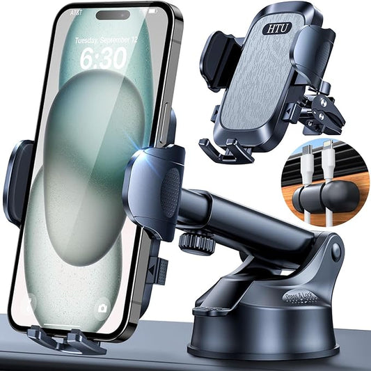 【98+LBS Strongest Suction & Military-Grade】2025 Ultimate Car Phone Mount【Patent & Safety Certs】 Cell Phone Holder Truck Stand for Dashboard Windshield Vent for iPhone 17 Pro Max Samsung,Dark Grey
