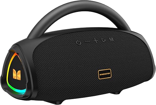 Monster Prism Pro Bluetooth Speaker Portable Wireless 60W RGB | Portable aluminum alloy handle; 24H battery; TWS 120W stereo; AUX USB TF-card; outdoor beach travel party