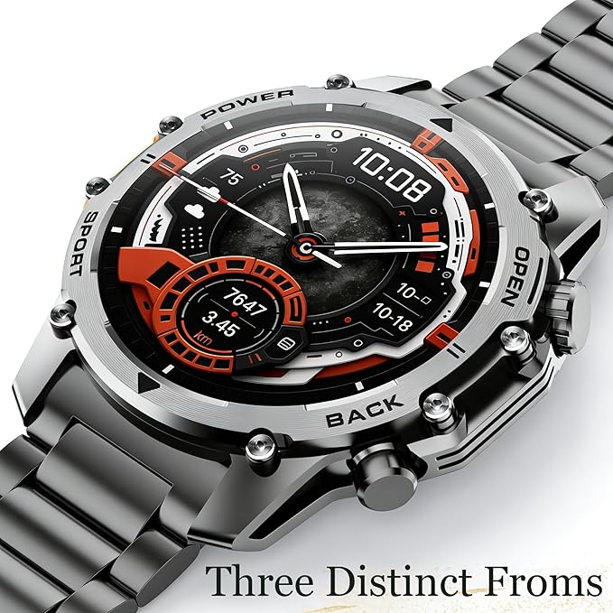 Hwagol Smart Watches for Men (Call/Notification),Two Style Kits,Military Smart Watch with Heart Rate/Sleep Monitor/Pedometer for Android and iOS,1.52''HD DIY Screen Fitness Tracker