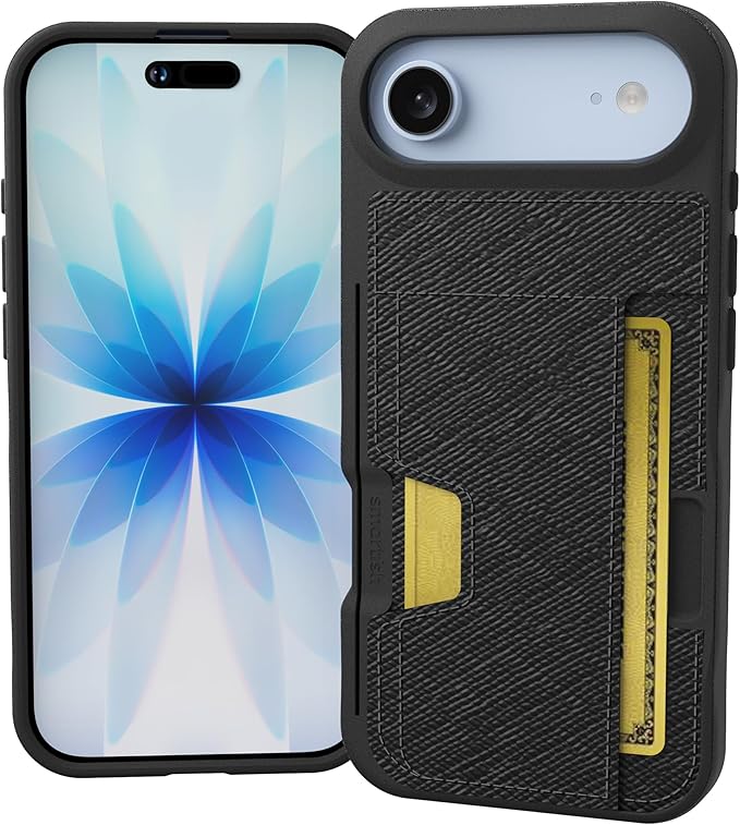Smartish® iPhone Air Wallet Case - Wallet Slayer Vol. 2 [Slim + Protective] Credit Card Holder w/Kickstand - Drop Tested Hidden Card Slot Cover for Apple iPhone Air - Black Tie Affair