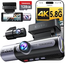 4K Dash Cam Front and Rear, Full HD 3 Channel Dashcam, Free 128GB Card - Image 1