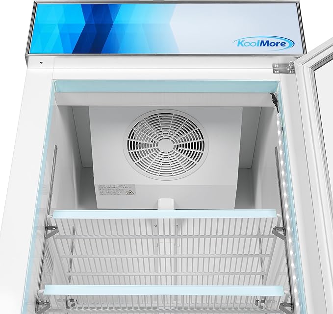 KoolMore MDF-1GD-23C-WH 31 in. Commercial One Glass Door Display Upright Freezer Merchandiser in White 23 Cu. Ft