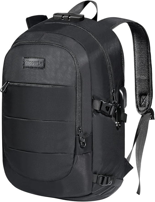 Tzowla 35 Liter Anti Theft Backpack with Giant Tumbler Holder Pocket and Lock,15.6 Inch Laptop Backpack