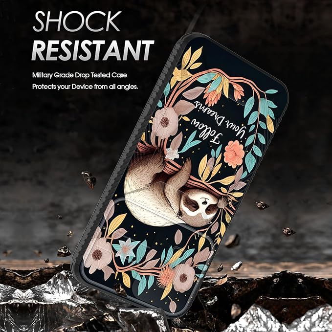 for Galaxy A16 5G Case Built in Slide Camera Lens Cover,Heavy Duty Shockproof Protection Dual Layer Case for Samsung Galaxy A16 5G 6.7" 2024,Cute Baby Sloth On The Tree