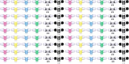 Konohan 60 Pack Wired Earbuds Bulk with 3.5mm Jack, Colorful
