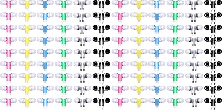 Konohan 60 Pack Wired Earbuds Bulk with 3.5mm Jack, Colorful