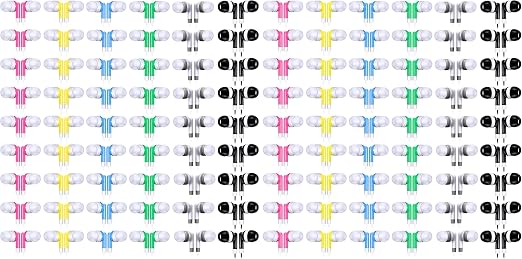 Konohan 60 Pack Wired Earbuds Bulk with 3.5mm Jack, Colorful