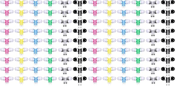 Konohan 60 Pack Wired Earbuds Bulk with 3.5mm Jack, Colorful