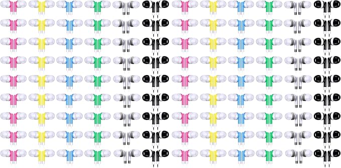 Konohan 60 Pack Wired Earbuds Bulk with 3.5mm Jack, Colorful