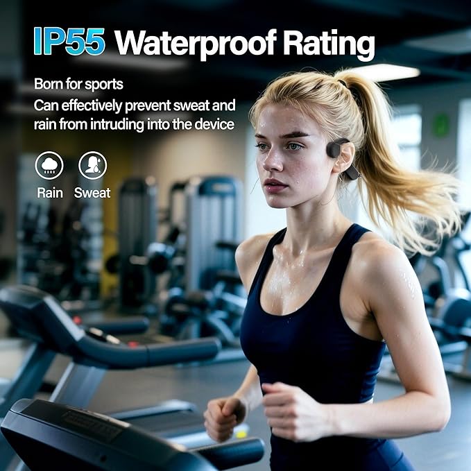 2025 Bone Conduction Headphones,Open Ear Wireless Bluetooth 5.4 Earphones with Mic,Premium Sound Quality 12Hrs Playtime Sports Headphones，IPX5 Sweat Resistant for Running, Walking，Cycing