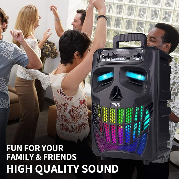 E I F E R Cool Skull Bluetooth Speakers, Portable Wireless Speaker, Compatible with Smartphones and Tablets, Suit for Home Garden Party
