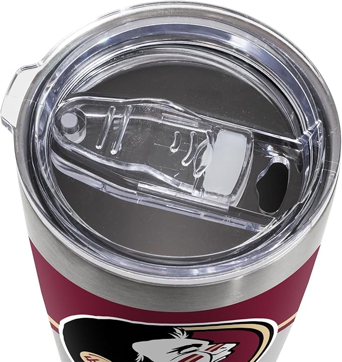 Rico Industries NCAA 20oz Stainless Steel Tumbler with Lid - Great For Coffee, Tea, Water or Cocktails