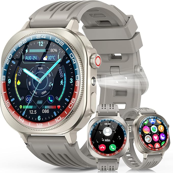 Smart Watch, 2026 AMOLED 1.43" Smartwatch for Men Women(Answer/Make Call), 60 Days/130+ Sports/Flashlight, Heart Rate/Sleep Monitor, IP68 Waterproof Fitness Activity Tracker for Android iOS