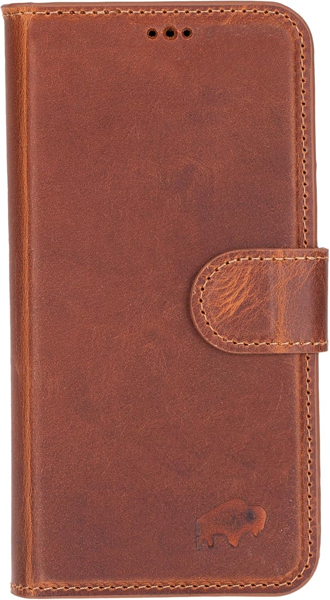 BLACKBROOK Leather Wallet Case for iPhone 17e/16e, Carter Premium Leather Magnetic 2-in-1 Wallet Set, Ready for MagSafe, RFID Protection, 4 Card Slots & ID Pocket