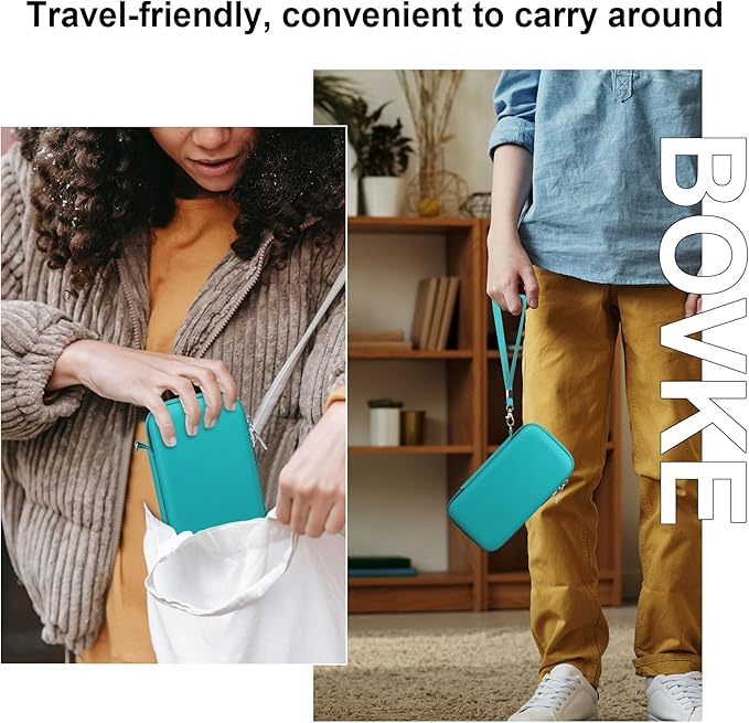 BOVKE Hard Case for Roku Streaming Stick, Roku Remote Case - Extra Pocket, Turquoise