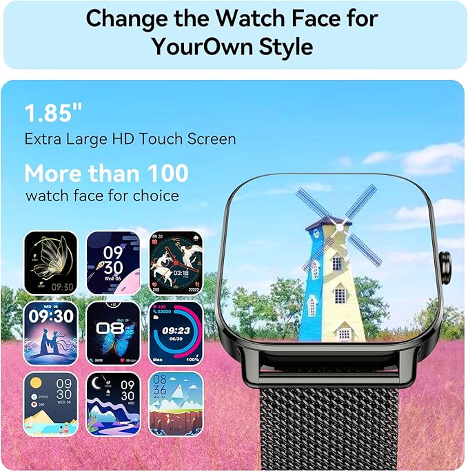 Smart Watch for Men Women Fitness: Waterproof Make Answer Call Digital Mens Watches Pedometer Smartwatch for Android Phone iPhone Samsung Compatible SpO2 Sleep Heart Rate Monitor Running Step Tracker