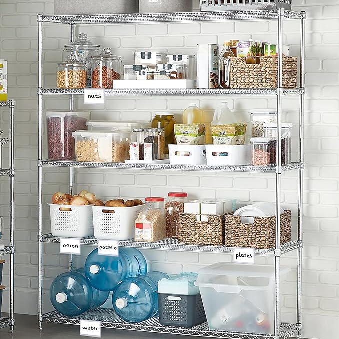 50 Pack Reusable Plastic Wire Shelf Label Holder, for Pantry Retail Merchandise Shopping Mall Store Shop Supermarket UPC Price Card Sign and Ticket Display Holder, Clip-On Design. 6cm X 4cm By NuBliss
