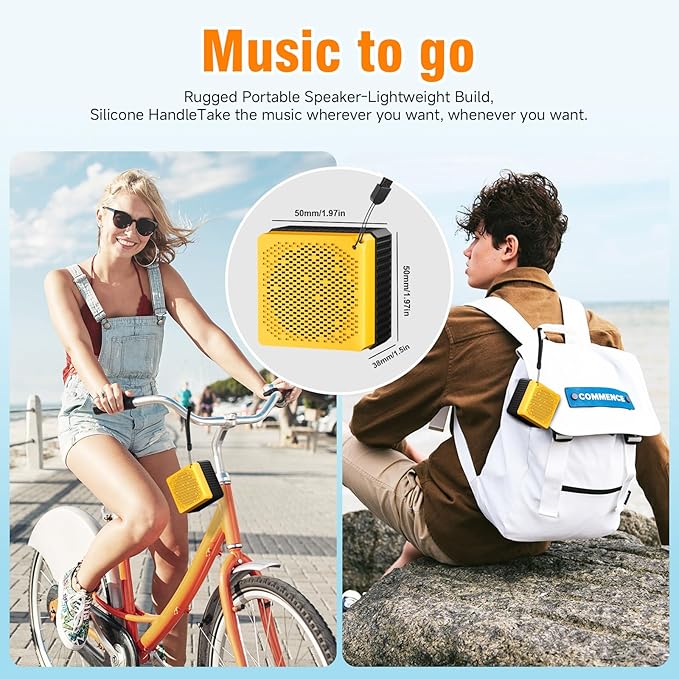 Portable Bluetooth Speakers, IPX6 Waterproof Wireless Outdoor Small Speaker with 24H Playtime, HD Stereo Bass, Bluetooth 5.3, Electronics for Home, Shower, Outdoors, Travel