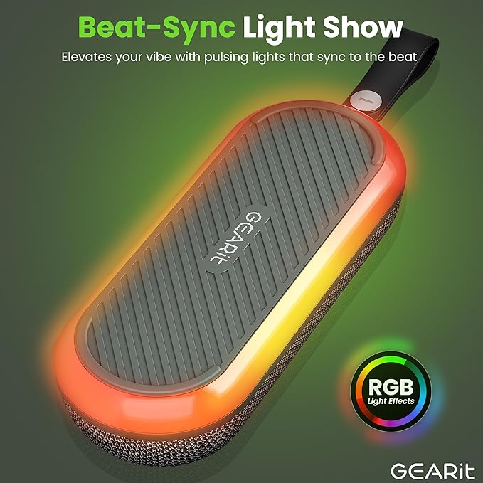 GEARit SoundBrick Wireless Golf Speaker w/ 16W Audio Power - IPX6 Waterproof Bluetooth Speaker - RGB Lights & TWS Pairing - Magnetic Outdoor, Indoor Speakers Bluetooth