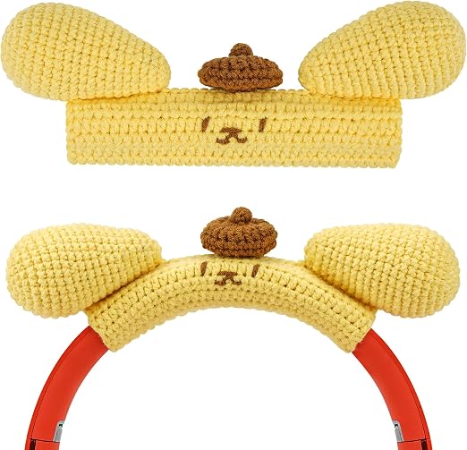 Geekria Knit Fabric Headband Cover Compatible with Bose QC45, QC35 II, Sony WH-1000XM5, 1000XM4, Beats Solo4, Studio3, JBL Tune 720BT Headphones, Easy DIY Installation (Yellow)