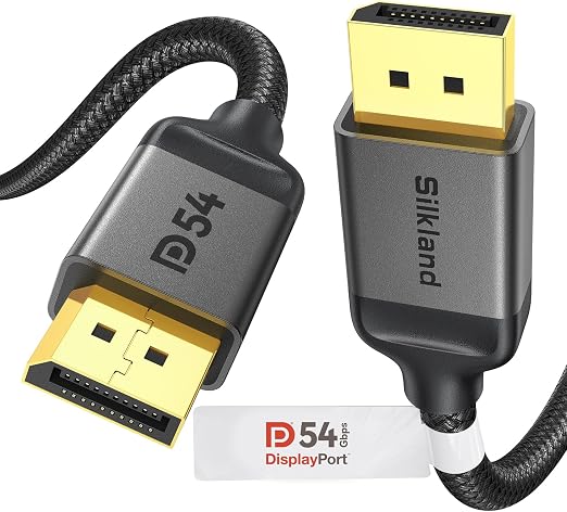 Silkland 54Gbps 16K DisplayPort Cable 2.1, [VESA Certified] DP Cord 6.6FT