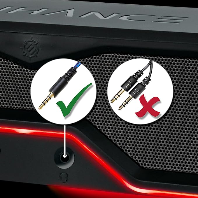 ENHANCE SB1 High Excursion Computer Soundbar - USB Powered Computer Speaker, Under Monitor Speaker with 10W Peak, LED Volume Control Knob, Headset Pass Through, Gaming Soundbar for PC