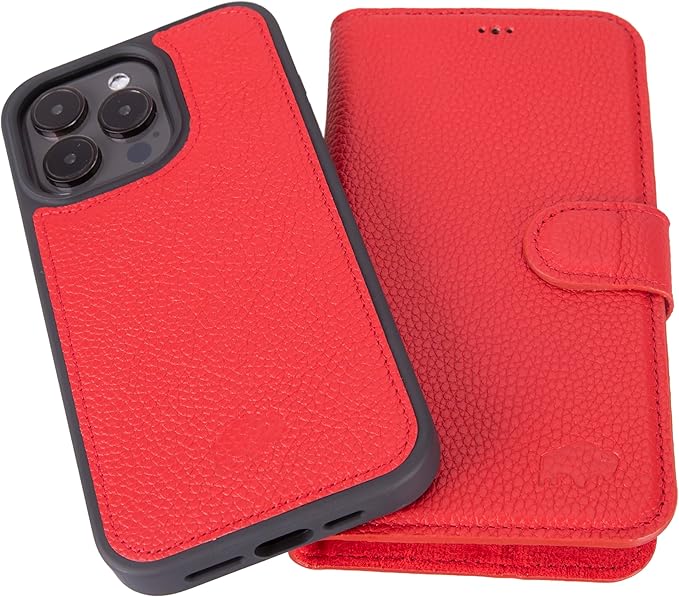BLACKBROOK Case for iPhone 15 Pro Max Leather Case with Wallet, Carter Premium Leather Magnetic 2-in-1 Set for MagSafe Wallet Case with RFID, Cash, ID & 4 Card Slots, Compatible with iPhone 15 Pro Max