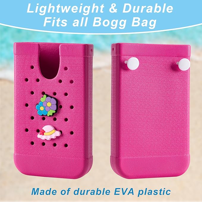 Phone Holder for Bogg Bags, Cell Phone Case Holder Compatible with All Bogg Bags, Phone Holder Accessories for Beach Tote Bags (Hot Pink)